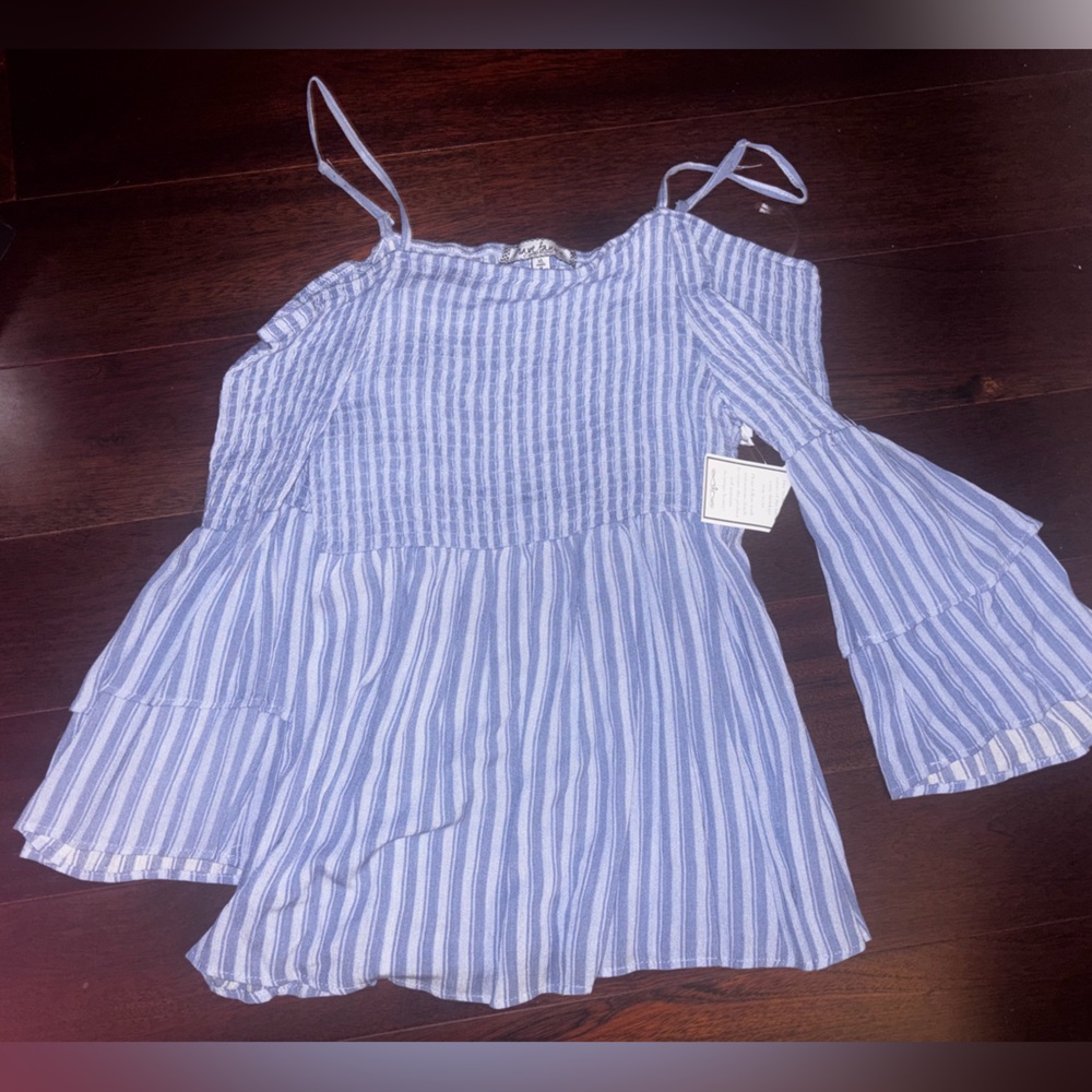 Striped Blue Women's Top